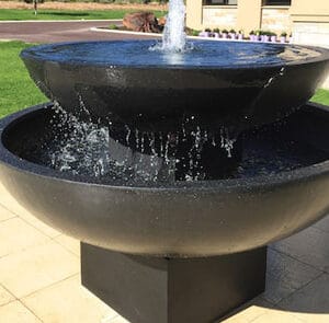 Low Bowl Double Water Feature: Two shallow bowls stacked on top of each other