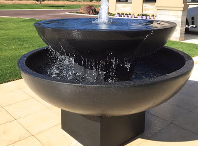 Low Bowl Double Water Feature: Two Shallow Bowls Stacked On Top Of Each Other