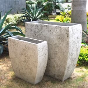 Tall Milan Trough - White Stone - Divider Trough