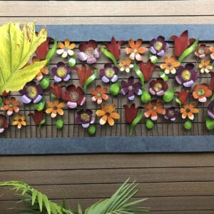 Mixed Flower Metal Wall Art