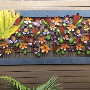 Mixed Flower Metal Wall Art