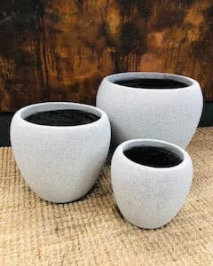 Oros Planters in three sizes: small, medium, & large