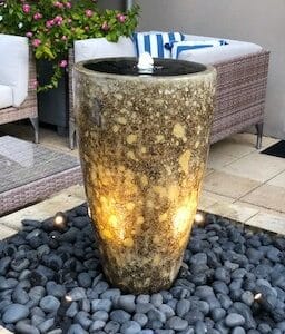 Tall round urn water features that can be converted