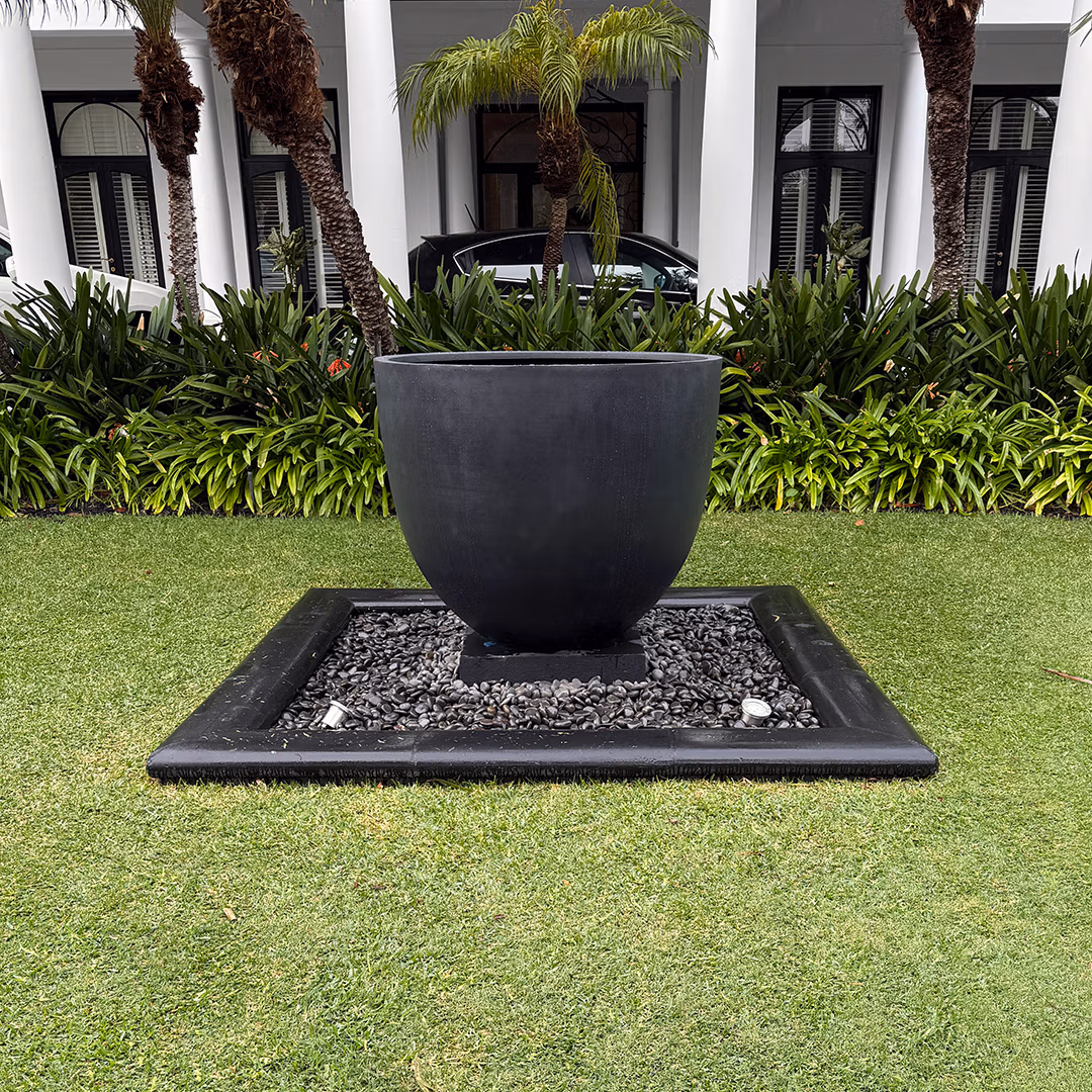 Black Extra Large Black Egg Planters Crafted From Polystone Resin