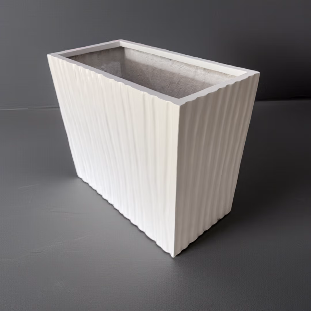 Divider Trough: Ribbed Fibreglass In High Gloss White