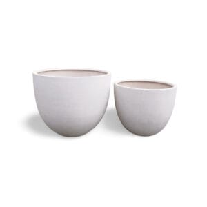 Extra Large White Egg Planters Crafted From Polystone Resin