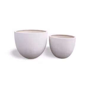 Extra Large White Egg Planters Crafted from Polystone Resin