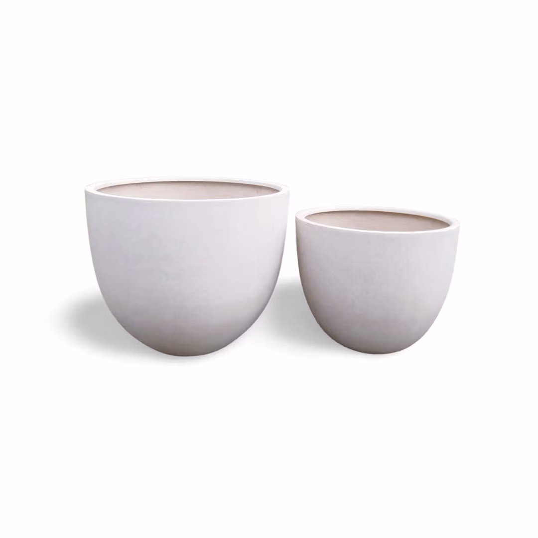 Extra Large White Egg Planters Crafted From Polystone Resin