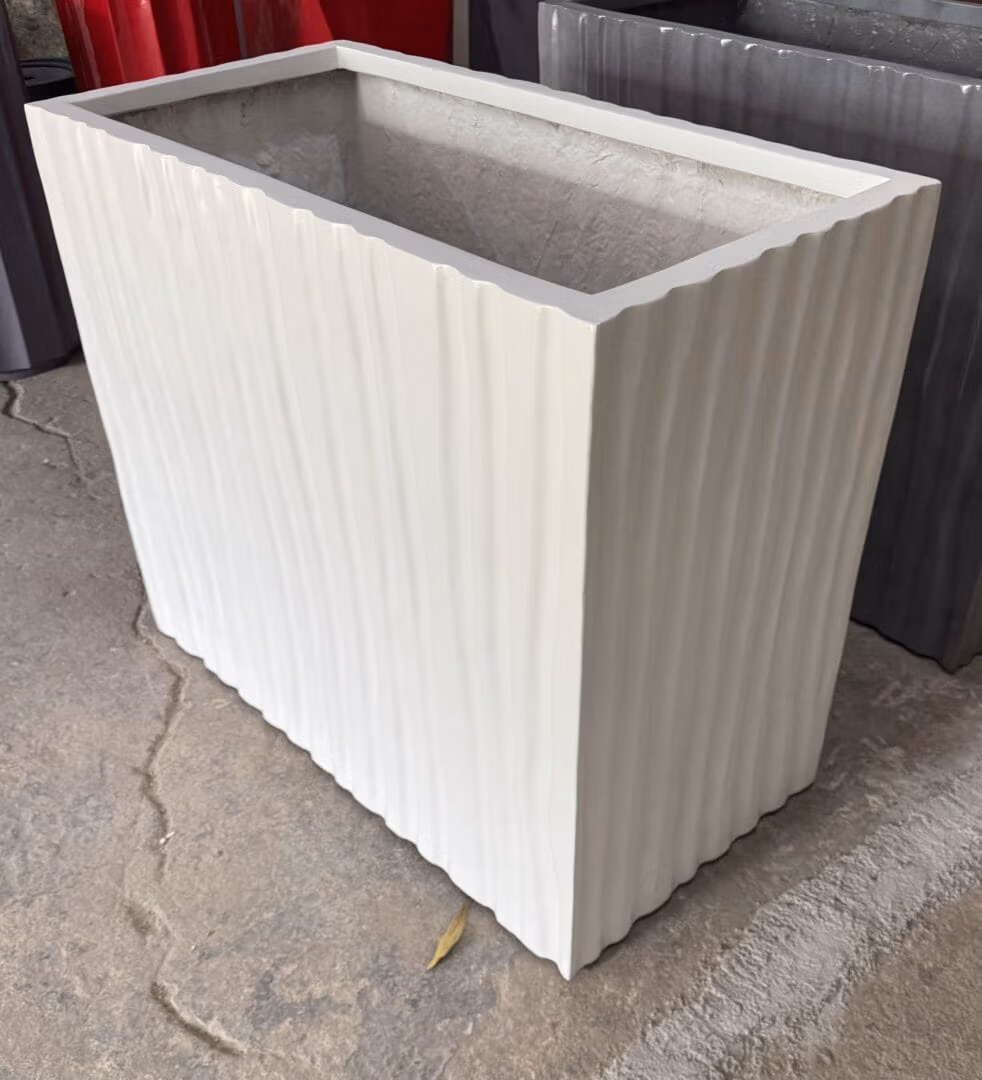 Divider Trough: Ribbed Fibreglass In High Gloss White