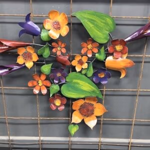 Mixed Flower Branch Wall Art: A Colourful Arrangement Of Flowers On A Branch