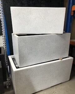 Tov Glass Fibre Trough Planters In 3 Sizes: Sleek And Durable Planter Made Of Glass Fibre Material